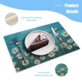 thumbnail image 3 of BaHomeck placemats Set of 4 Field Of White Daisies Painted On A Blue Wooden Background Cotton Linen rectangle Placemats for Kitchen Dining Table Indoor,Outdoor,18*12inch, 3 of 4