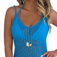 thumbnail image 4 of Babysbule Women's Crochet Knit Spaghetti Strap Swimsuit Cover Up, Hollow Out Beach Coverup Dress for Summer Vacation, 4 of 5