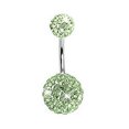 thumbnail image 2 of Bluethy Women's Fashion Rhinestone Balls Navel Button Barbell Body Piercing Belly Ring, 2 of 10