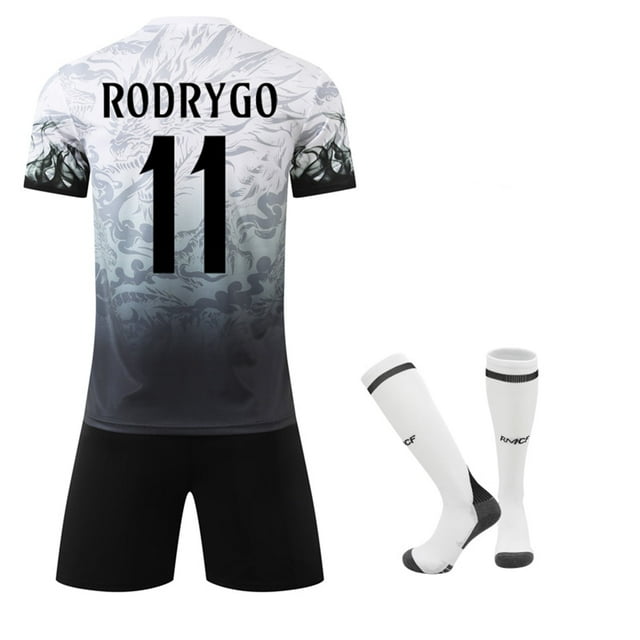 Madrid 25/26 Dragon Pattern Authentic #11 Rodrygo Home Jersey Kit