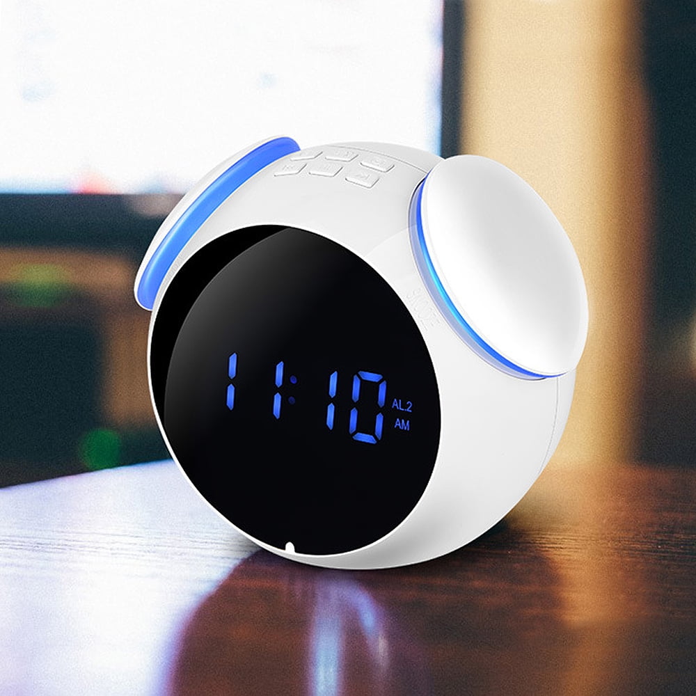 Portable Wireless h Stereo Speaker LED Alarm Clock Radio MP3 Player USB