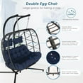thumbnail image 6 of RADIATA Wicker Egg Hanging Chair with Stand, Gray, 6 of 10