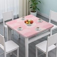 thumbnail image 3 of Pink Floral and Petal Pattern Square Fitted Tablecloth with Elastic Edge,Square Table Cover,Washable Elastic Table Cover for Home Kitchen Party Decor 34"x34", 3 of 6