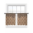 thumbnail image 2 of Brown Leopard Print Sheer Curtains 54 Inches Length 2 Panels Set, Window Sheer Curtains for Living Room/Bedroom, Vintage Geometric Animals Print Light Filtering Rod Pocket Curtain 52''x54''x2, 2 of 8