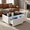 White, variant on LIVTAB Smart Coffee Table, 23" D x 41.5" W x 18.1" H, Living Room Table with Built in Fridge and Speakers, Smart Table with 15W Wireless Charging, USB Chargers and 110V Outlets, Black