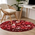 thumbnail image 5 of Happy Valentine's Day Washable Round Area Rug 4 ft, Simple Red Pink Love Heart Red Background, Soft Non Slip Rugs Stain Repellent Indoor Felt Carpet for Living Dining Room Bedroom Home Office, 5 of 9