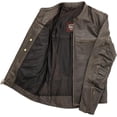 thumbnail image 4 of First Mfg Co - Indy - Men's Motorcycle Biker Riding Antique Brown Leather Jacket - 5X Large, 4 of 4
