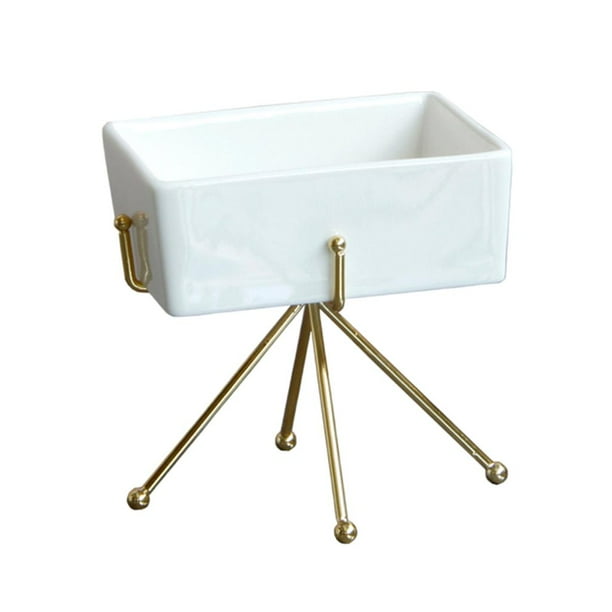 Caja de Almacenamiento de Joyería Soledad de Cerámica con Estante Negro y Dorado