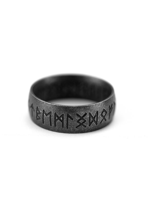 Viking Ring Men Viking Ring with Norse Runes, Vintage Nordic Mythology Band, Punk Biker Amulet Jewellery for Daily Wear