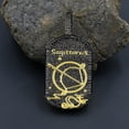 thumbnail image 3 of Custom Baguette Icy Designer Zodiac Sign Pendent 2 Tone Black Gold Finish Sagittarius Archer Astrology Simulated Diamond Tog Tag Charm, 3 of 5