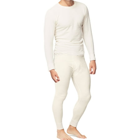 P&S Mens 2pc Thermal Underwear Set Waffle Knit Cotton Long John Shirt and (Best Place For Men's Suits)