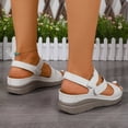 thumbnail image 5 of Rokment Women's Orthopedic Walking Sandals with Arch Support Comfortable Stylish Casual Leather Platform Wedge Orthotic Beach Summer Dressy Shoes White Size 7.5, 5 of 9