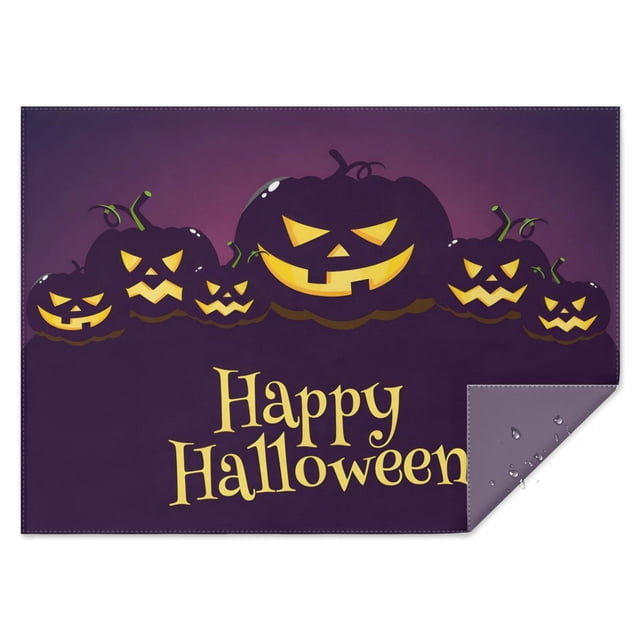Happy Halloween Tablecloth Waterproof Spillproof Tablecolths Table Covers Pumpkin Spooky Rectangle Table Cloths for Halloween Birthday Wedding Graduation