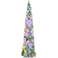thumbnail image 2 of HOMCOM 7' Downswept Slim Snow Artificial Christmas Tree with LED Lights, 2 of 9