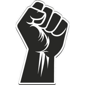 SP13029 Black Power Fist Silhouette Cardboard Cutout Standee Standup