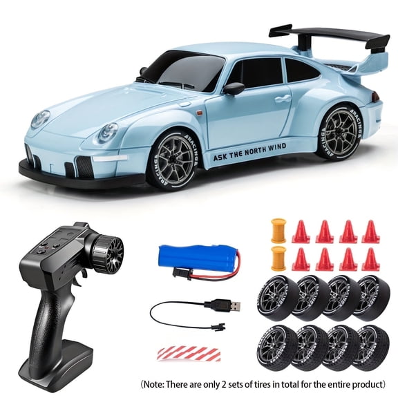 TXT-MATRIX 1:24 Scale RC Drift Car - 2.4GHz 4WD High-Speed Remote Control Car with LED Lights & Racing Kit