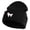 Black, variant on 50's Pink Poodle Iron on Patched 12 Inch Long Knitted Beanie - Black OSFM