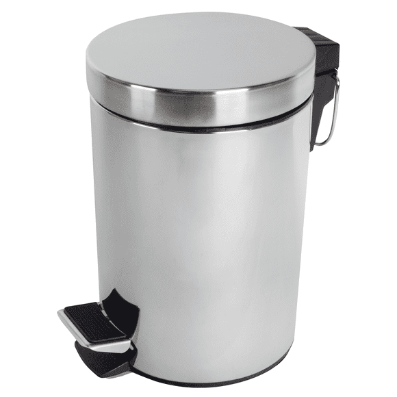 Bote de Basura Jofel Para Interiores Con Pedal Plata 12L Lámina De Acero Pulido 1Mm