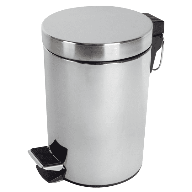 Bote de Basura Jofel Para Interiores Con Pedal Plata 12L Lámina De Acero Pulido 1Mm