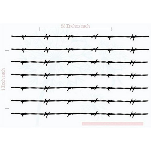 Barbed Wire Border 7 pc Set Vinyl Decals Wall Sticker Art Bedroom Décor Black