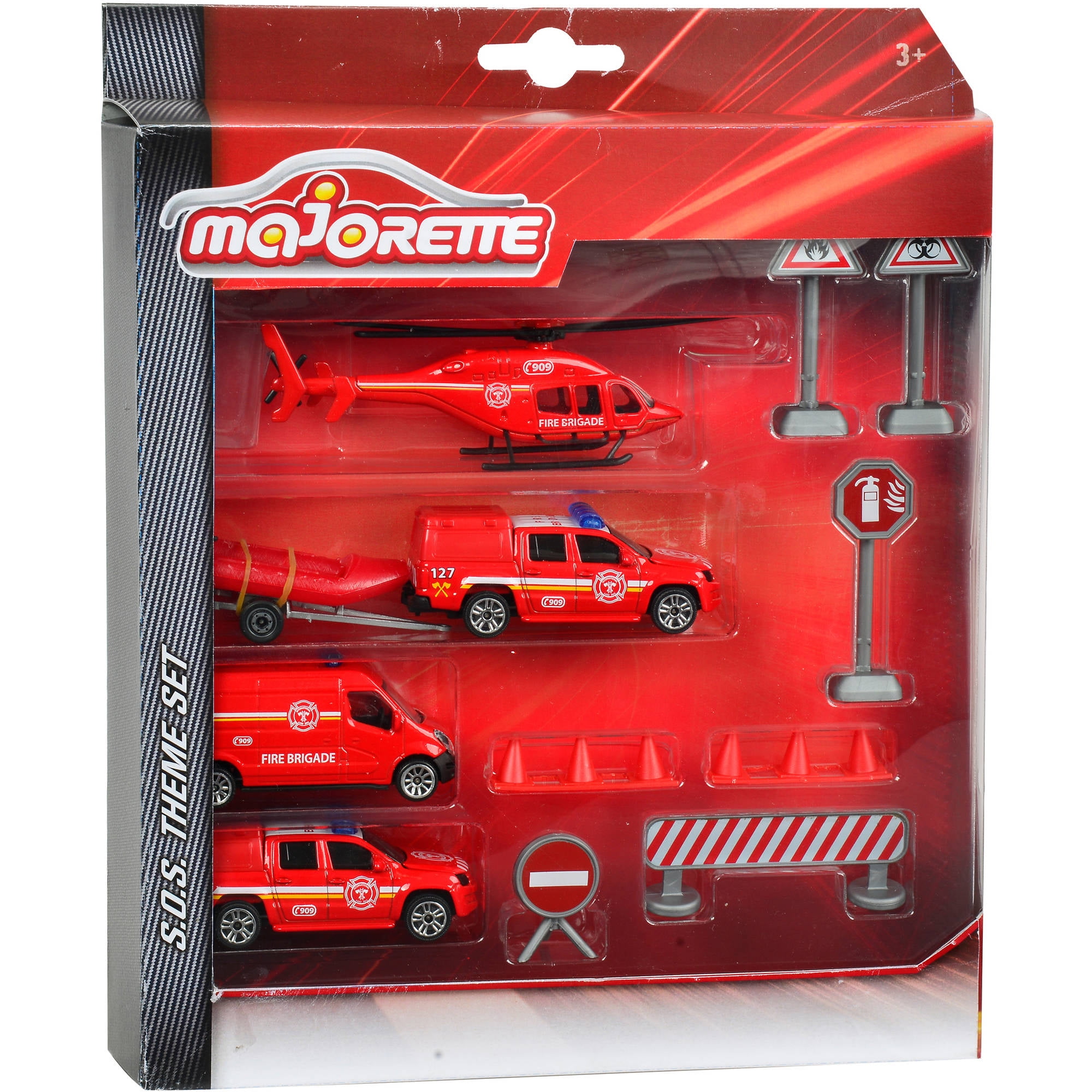 Dickie Toys Majorette SOS Theme Set, Fire Version