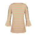 thumbnail image 5 of RXIRUCGD Blouse T-Shirt Décontractée à Rayures Mode Imprimée Col en V Manches Courtes Ample pour Femmes, Orange, Taille : m, 5 of 5