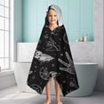 thumbnail image 6 of Black Gothic Hand Skull Star Pattern Hooded Bath Towel，60"x35" for Ages 3 To 12 Kids, Quick Dry Lightweight Soft Microfiber Hood Beach Towel Cover Up for Kids, 6 of 7