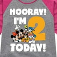 thumbnail image 3 of Mickey & Friends - Hooray I'm 2 Today - Toddler And Youth Girls Raglan Graphic T-Shirt, 3 of 5