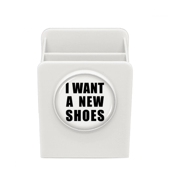 I Want A New Shoes Art Deco Fashion Desk Pencil Holder Cup Pen Organizer
