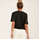 thumbnail image 5 of Camisetas de Mujer con Cuello en V, Corta, Informales, Holgadas, de Verano Negro S, 5 of 6