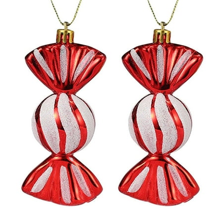 

Christmas Candy Decorations for Tree | 2pcs Fake Candy Cane Ice Cream Hanging Ornament for Christmas Trees | Party Decoration Hanging Pendant for Indoor Home