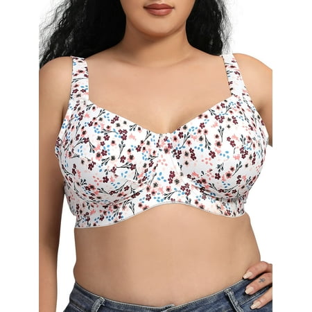 

Carevas Women Plus Size Bra Full Coverage Soft Cups with Underwire