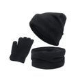 thumbnail image 2 of Gorro cálido Beanie 3 unids / set invierno a prueba sombrero de punto bufanda y guantes para frío mujeres hombres niñas senderismo - NEGRO Negro Magideal Gorro cálido Beanie, 2 of 5