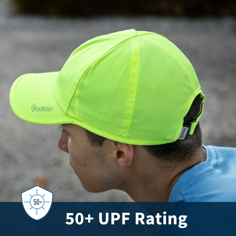 TrailHeads Men's UV Protection Running Hat - Yellow High Visibility