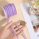 thumbnail image 3 of Cinta tejida RIC bicolor de 17,5 yardas y 8 mm con flecos flexibles en zigzag morado y blanco., 3 of 9