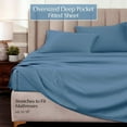 thumbnail image 5 of Superior Egyptian Cotton Deep Pocket 1000 TC Sheet Set, Olympic Queen, Medium Blue, 5 of 14