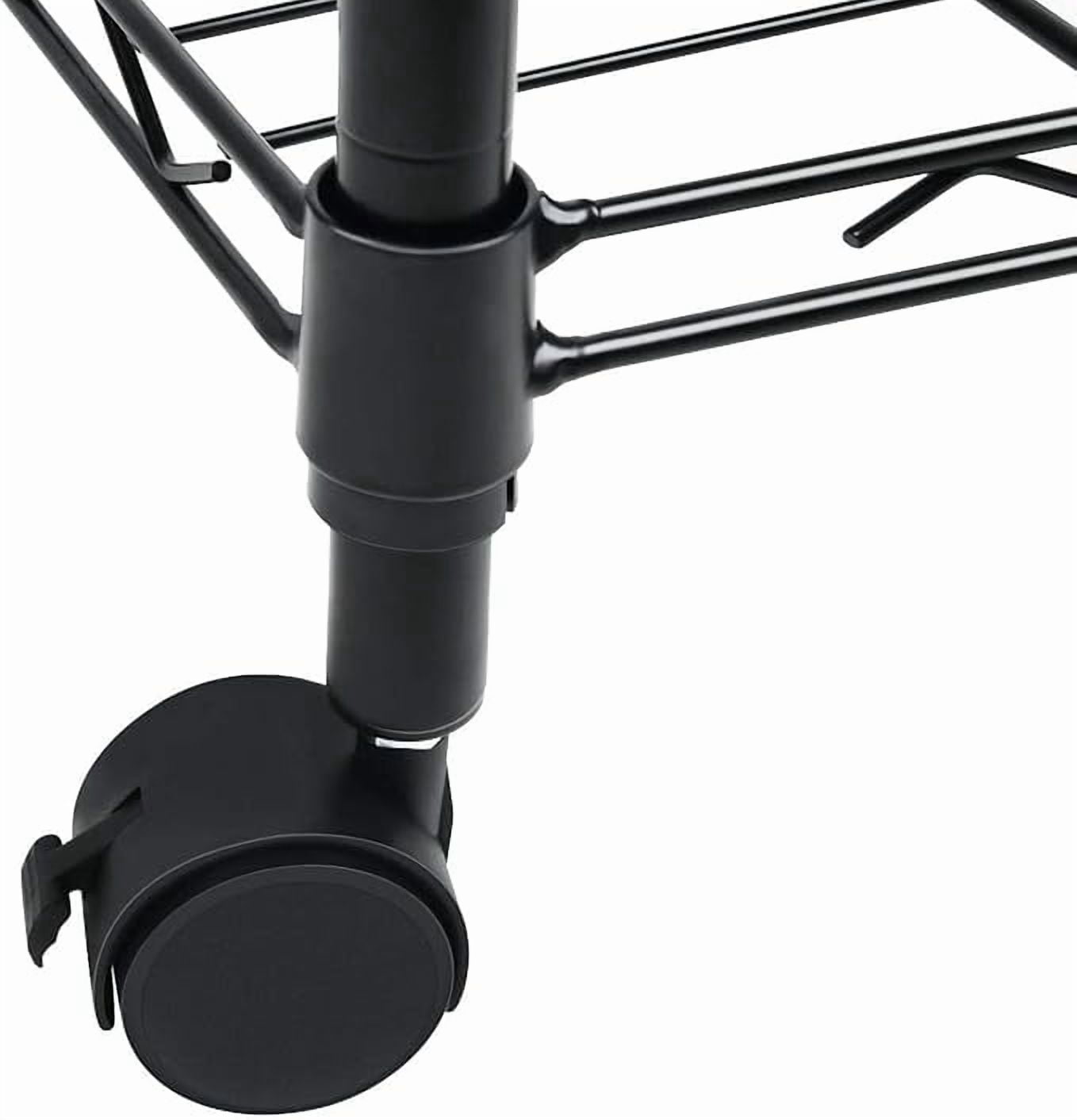 5-Tier Wire Storage Shelves, 30" D x 14" W x 63" H,1250 lb Load Capacity, Black,2-Pack