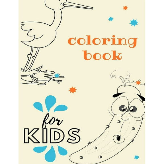 Coloring Book For Kids: Animal Coloring, Vegetables Coloring, Numbers 1-10, Coloring By Numbers, Free Coloring, (Paperback)