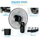 thumbnail image 5 of Ventilador de pared para ordenador portátil de 16 pulgadas con mando a distancia, paquete de 2, color negro, 5 of 7