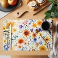 thumbnail image 2 of Country Placemats Set of 8, Watercolor Pastoral Yellow Wild Flowers Non-Slip Place Mats Washable Table Mats for Kitchen Dining Table Decorations Indoor/Outdoor, 2 of 9