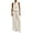 Beige, variant on Women Dressy Pant Suits, 2‑Piece Sleeveless Cowl Neck Halter Top And Elastic Waist Wide Leg Pants Resort Casual Outfit Set, Nylon Lightweight Vacation Suit, S‑XL, True To Size