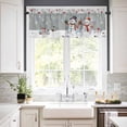 thumbnail image 2 of Grey Snowman Christmas Kitchen Valances for Windows 42x12 Inch Kitchen Curtains Valances Rod Pocket Xmas Snowflake Winter Ball Bathroom Window Valances for Window Treatment Decor, 2 of 6
