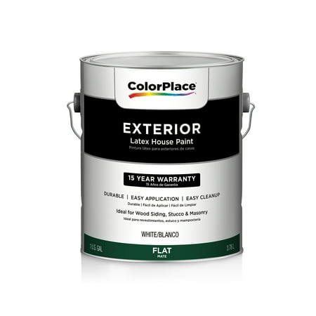 Color Place Exterior Flat Paint, White Gal