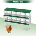 thumbnail image 3 of Chicken Nesting Box, 10 Compartment Metal Chicken Nesting Boxes for Chicken Coop, Easy Egg Collection, Easy Cleaning, Chicken Laying Boxes with Bracket Legs for Hens, Green, 3 of 7