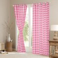 thumbnail image 3 of Homewish Geometric Plaid Black Out Curtains,Modern Minimalist Checkerboard Curtains Pack of 2 (42x63 Each),Pink White Bedroom Curtains For Teens,Ultra Soft Home Decor, 3 of 6