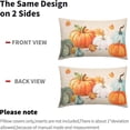 thumbnail image 4 of Blue and White Pumpkins Pillow Covers Fall Decorative Lumbar Pillows 12x20 Set of 2 Autumn Thanksgiving Throw Pillow Covers Farmhouse Pillowcases Cotton Linen Cushion Cover for Couch Bed Sofa Chair, 4 of 6