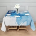 thumbnail image 3 of Blue White Marble Pattern Square Tablecloth,Waterproof Square Table Cover,Wipeable Spillproof Washable Table Cover for Home Kitchen Party Decor 52"x52"(132x132cm), 3 of 6