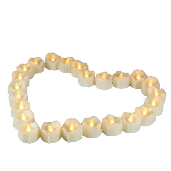 Candle Choice 24 PCS Premium Realistic Flameless Votive Candles, Battery-operated Tealights, Long Battery Life 120  Hours, 1.5"(D)1.5"(H), batteries included