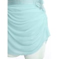 thumbnail image 7 of YiZYiF Womens Shiny Rhinestone Sleeveless Mesh Dance Dress Lyrical Dancewear Figure Skating Costume Light Blue XL, 7 of 7