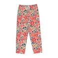 thumbnail image 6 of Fotbe Small Coral Red Flowers Women's Pajama Pants,Sleepwear Pants,Pj Bottoms Drawstring And Pockets-Medium, 6 of 7